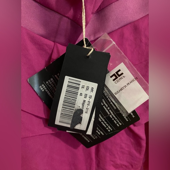 ELISABETTA FRANCHI Magenta Sleeveless halter Bustier Tube Style Shirt Top Sz 46 - Picture 4 of 12